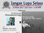 Diskusi JLS : Critical Phenomenology : Phenomenology In and For the Future