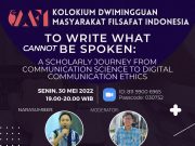 Diskusi Masyarakat Filsafat Indonesia : To Write What Cannot be Spoken