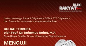 Kuliah Terbuka Menguji Republikanisme di Indonesia Bersama Prof. Robertus Robet